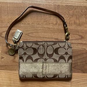 Gold Coach Wristlet